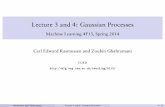 Lecture 3 and 4: Gaussian Processes - University of Cambridgemlg.eng.cam.ac.uk/teaching/4f13/1314/lect0304.pdf · 2014-01-29 · Rasmussen and Ghahramani Lecture 3 and 4: Gaussian