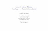 Law of Minor Release - More Bugs -3mu Better Software Qualityweb.eecs.utk.edu/~audris/papers/IWPSE13.pdf · 2013-08-21 · w La of r Mino Release re Mo Bugs =⇒ Better re a w Soft