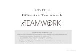 UNIT 3 Effective Teamwork · 1999-08-26 · Unit 3: Overview Unit 3: Overview The activities in this unit are designed to help students develop an understanding of the nature of teamwork