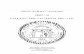 RULES AND REGULATIONS GEORGIA CERTIFIED PROCESS SERVER … · 2019-08-16 · process server’s Identification Card unless the certification is revoked or suspended as provided by