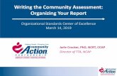 Writing the Community Assessment: Organizing Your Report · •Policy/systems/advocacy recommendations ... •Consider breaking out larger domains into sub-categories –Education