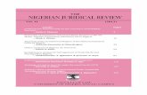 THE NIGERIAN JURIDICAL REVIEW · Motor Vehicles (Third Party Insurance) Act in Nigeria 19 Appraisal of the Jurisdictional Regime of the National Industrial Court Of Nigeria 39 Online