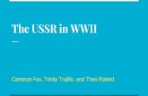 The USSR in WWII - co02201641.schoolwires.net€¦ · The USSR in WWII Cameryn Fox, Trinity Trujillo, and Thea Roland. Soviet Aims 1. To ensure safety for the USSR 2. To expand Communism