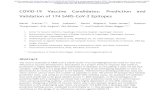 COVID-19 Vaccine Candidates: Prediction and Validation of 174 … · 2020-03-20 · COVID-19 Vaccine Candidates: Prediction and Validation of 174 SARS-CoV-2 Epitopes Marek Prachar
