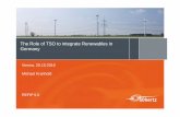 The Role of TSO to integrate Renewables in Germanyvideo.glceurope.com/presi/refip5/Michael Kranhold.pdf · The Role of TSO to integrate Renewables in Germany Vienna, 20.10.2016 Michael