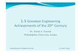 1.5 Greatest Engineering Achievevements - Philadelphia University · Achievements of the 20thCentury Dr. Tarek A. Tutunji Philadelphia University, Jordan. Engineering Skills, Philadelphia