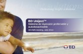 BDMPS Uniject v3 - DCVMN · • Composite testing: para el pabellón, puerto y reservorio • Non-composite testing: para el pabellón, puerto y reservorio European Pharmacopoeia.