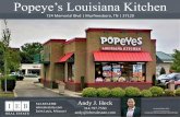 Popeye’s Louisiana Kitchen...• The site is an outparcel to popular Memorial Village Shopping Center and is in the heart of the retail corridor in Murfreesboro, TN just 30 miles