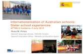 Internationalization of Australian schools: Sister school ... · • Examples of school etwinning overseas • Research . Sister school projects . Overseas learning experiences •language