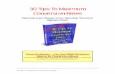 30 Tips To Maximum Conversion Congratulations You Get FREE Giveaway Rights To This Entire Ebook ...