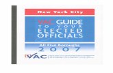 NYC VOTER ASSISTANCE COMMISSION - New York · NEW YORK CITY ELECTED OFFICIALS OFFICE NAME ADDRESS PHONE & FAX 108th Mayor of New York City Hon. Michael R. Bloomberg (R) website: Main