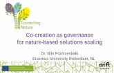 Co-creation as governance for nature-based solutions scaling · •Nature-based solutions when co-created instigate place transformations that are pivotal for inclusive urban regeneration