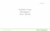 Field Crop Budgets For 2016 - University of Tennessee system...Daniel Morris Tim Campbell . Area Specialist, Farm Management Extension Agent, Dyer County . TABLE OF CONTENTS . Introduction