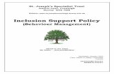 Inclusion Support Policyst-josephscranleigh.surrey.sch.uk/wp-content/uploads/...2019/01/07  · 2 St Joseph’s Specialist Trust Inclusion Support Policy (Behaviour Management) Introduction