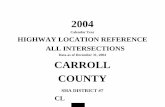 Data as of December 31, 2004 CARROLL COUNTY · 2010-08-06 · 2004 calendar year highway location reference all intersections data as of december 31, 2004 ... 01.760 md 27 ridge rd