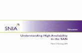 Understanding High Availability in the SAN · High Availability in the SAN. Is a design protocol Requires . technology, skills, information. and . processes. to deliver. Promises.