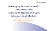 Leveraging Nurses in Health Transformation: Population ...oregoncenterfornursing.org/.../10/Population-Health... · population health; opportunity to further develop and enhance effectiveness