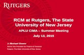 RCM at Rutgers, The State University of New Jersey · Rutgers Investor Update 12\16 DEC 2013-18-13 2.ppt\7:05 PM\1. RCM at Rutgers, The State University of New Jersey. APLU CIMA –