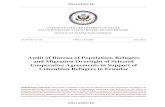 Audit of Bureau of Population, Refugees and Migration ... · and Migration Oversight of Selected Cooperative Agreements in Support of Colombian Refugees in Ecuador . IMPORTANT NOTICE: