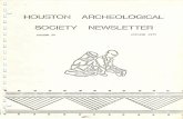 Newsletter No 50.pdf · The Newsletter is published four times per year by the Houston Archeological Society. Contributions of news items, short articles and information of archeological