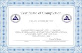 Certificate of Completion - CV Ministries...Certificate of Completion HAS SUCCESSFULLY COMPLETED 11 HOURS OF: VERBAL DE-ESCALATION, DEFENSIVE TACTICS, SITUATIONAL AWARENESS, OODA LOOP