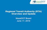 Regional Transit Authority (RTA) Overview and Update · 6/18/2019  · RTA ridership is down although level of state investment is up Is the traditional pattern sustainable? ... Route