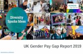 UK Gender Pay Gap Report 2019 · industry or the economy as a whole. It can be driven by the different number of men and women across all roles. The gender pay gap is different from