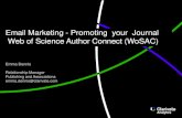 Email Marketing - Promoting your Journal Web of Science ......Delivered Clicks Opens Details for clicks * Author ... o One to one consultations on optimising your campaigns o New customer