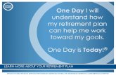 One Day I will understand how my retirement plan can help ... · of the presentation. LEVEL R ER FURTHER TIME UNTIL RETIREMENT CLOSER STOCKS BONDS/CASH ALTERNATIVES. PRODUCTS AND