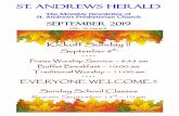 St. Andrews Herald · 9/8/2019  · 1 Timothy 2:1-7 The Political Challenge September 15. September 29 Jeremiah 32:1-3a, 6-15 Psalm 91:1-6, 14-16 Hall 1 Timothy 6:6-19 Please join
