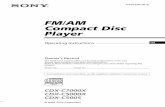FM AM Compact Disc Player - docs.sony.com · • Do not press the front panel too hard against the unit when attaching it. • Do not press too hard or put excessive pressure on the