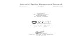 Journal of Applied Managem ent Res earch - KCTBS€¦ · Prof. Mohammed Abbas Ali Al Ghurair University, Dubai Dr. Guneratne B. Wickremasinghe Victoria University, Australia Dr. Sampath