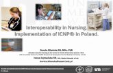 Interoperability in Nursing. Implementation of ICNP® in Poland....2006 -2014 POLAND–415 activities, lobbying , dissemination, teaching process, researches,& pilot projects. Background