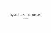 Physical Layer (continued)€¦ · 04/10/2019  · Physical layer CSE 461 University of Washington 3 Physical Link Network Transport Application Made of up physical things - wires