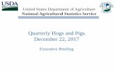 Quarterly Hogs and Pigs December 22, 2017 · 2018-05-21 · December 22, 2017 Executive Briefing United States Department of Agriculture National Agricultural Statistics Service.