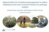 Eskender Beza, Joao Silva, Pytrik Reidsma, Martin Herold ...€¦ · Typology of Crowdsourcing Type How it works Kinds of problems Examples Knowledge Discovery and Management (KDM)