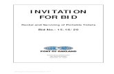 INVITATION FOR BID - Port of Oakland · Bid Title Rental and Servicing of Portable Toilets Bid Type Services Bid Number 15-16/20 Bid Issued May 27, 2016 Issuing Department Purchasing