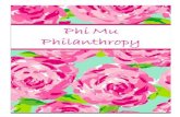 Philanthropy and Phi Mulindsayschich.weebly.com/uploads/4/8/4/0/48409601/... · encouraged to support local philanthropies through volunteerism, Phi Mu has an official national ...