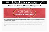 SPECIAL ADVERTISING SECTION Women Who Move Maryland · 2020-06-18 · Kavita Sharma, MD Assistant Professor of Medicine, specializing in heart failure/transplant cardiology Erin Michos,