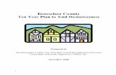 Rensselaer County Plan to End Homelessness · 2019-04-05 · Rev. Donna Elia On behalf of homeless individuals and families in Rensselaer County who will benefit from your commitment