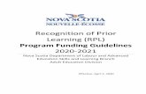 Recognition of Prior Learning (RPL)€¦ · • Funding bodies whose sole mandate is to award grants or funding. Eligible Participants • Canadian citizens; • Permanent residents;