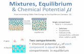 Mixtures, Equilibrium & Chemical Potentialruben.ucsd.edu/20/r07.pdfMixtures, Equilibrium & Chemical Potential µ Single compartment •Total G -> minumum equlibrium Two compartments