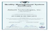 Abbott Technologies, Inc....Certificate No: 1103663 Original Approval: 10/10/2018 Current Certificate:10/10/2018 Revision Date: 03/26/2020 Certificate Expiry: 10/09/2021 . Abbott Technologies,