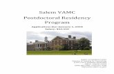 Salem VAMC Postdoctoral Residency ProgramIf there are questions about the residency program or if you need to check the status of your application, please call the psychology office