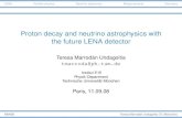 Proton decay and neutrino astrophysics with the future LENA … · 2012-12-14 · LENA Particle physics Neutrino astronomy Measurements Summary Reactor neutrinos with LENA S. T. Petcov