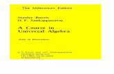 A Course in Universal Algebra - math.hawaii.edumath.hawaii.edu/~ralph/Classes/619/univ-algebra.pdf · algebra." It would form a short introductory course to universal algebra, and