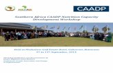 Southern Africa CAADP Nutrition Capacity Development Workshop · 2015-09-11 · Southern Africa CAADP Nutrition Capacity Development Workshop Held at Phakalane Golf Estate Hotel,