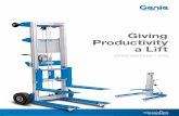 Giving Productivity a Lift · 2016-07-11 · Routine Lifting Made Easy The compact choice for handling repetitive light-duty lifting. With the Genie® Load Lifter™ lift, one person