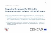 the ground for CCS in the cement industry –CEMCAP status€¦ · European cement industry –CEMCAP status 1. Technology for a better society 2 CO 2 emissions from cement production