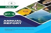 2017-18 - NATIONAL BIODIVERSITY AUTHORITYnbaindia.org/uploaded/Annual_report_2017-18_english.pdfuse, transfer of research results, intellectual property rights and third party transfer.